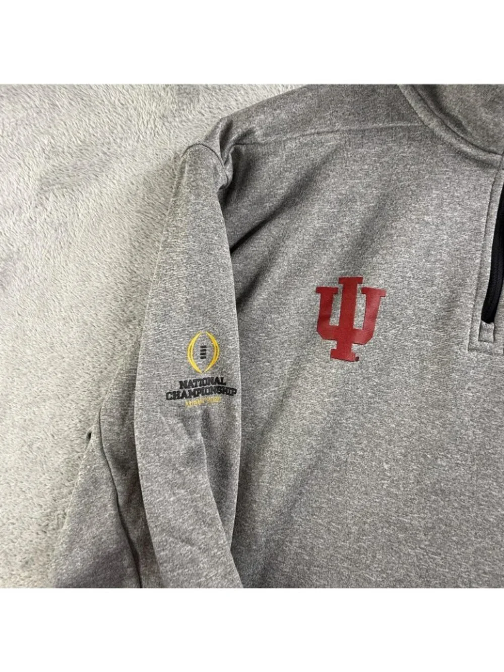 Indiana Hoosiers Sweatshirt Mens Large NCAA Football Champship Adidas 1/4 Zip